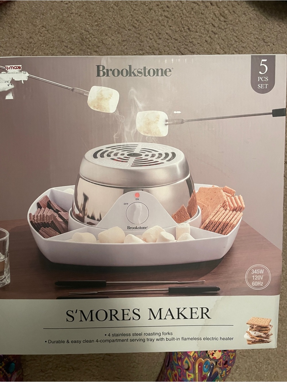Brookstone Silver and White Indoor S'mores Maker - 5 Piece Set